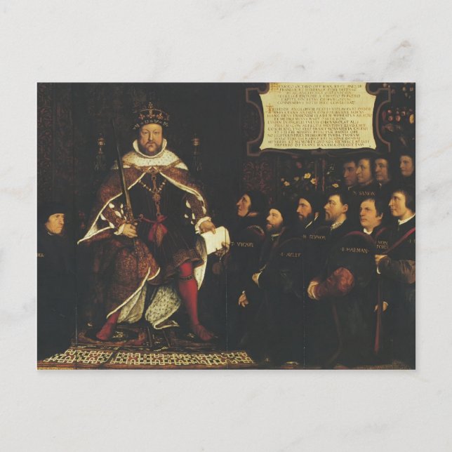 Carte Postale Hans Holbein-Henry VIII remet une charte (Devant)