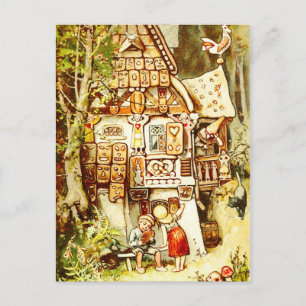 Carte Postale Hansel et Gretel au Gingerbread Cottage