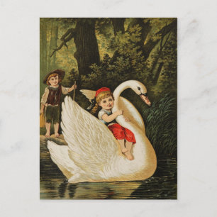 Carte Postale Hansel et Gretel et le Swan