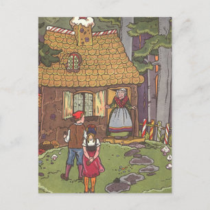Carte Postale Hansel et Gretel, Vintage Fairy Tale par Hauman