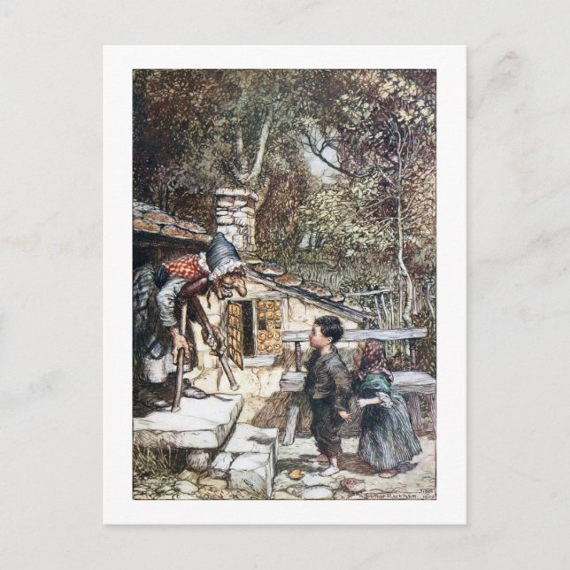 Carte Postale Hansel & Grethel rencontrent la sorcière (Devant)