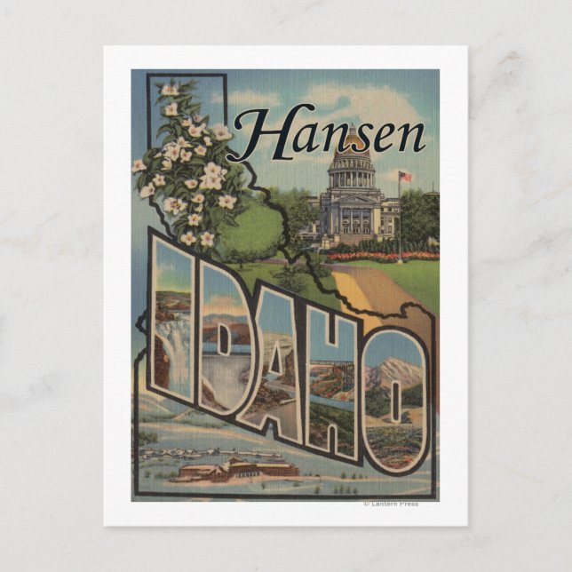 Carte Postale Hansen, IdahoGrandes lettres ScènesHansen, ID (Devant)