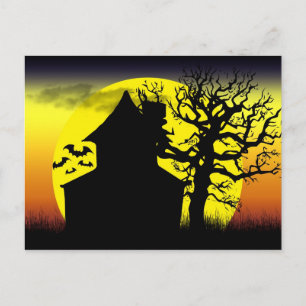 Carte postale hantée de coucher du soleil de