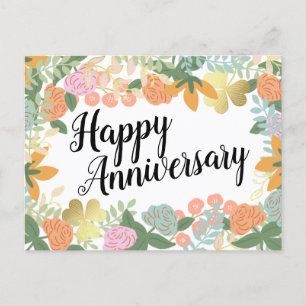 Carte Postale Happy Anniversaire du Rose du printemps