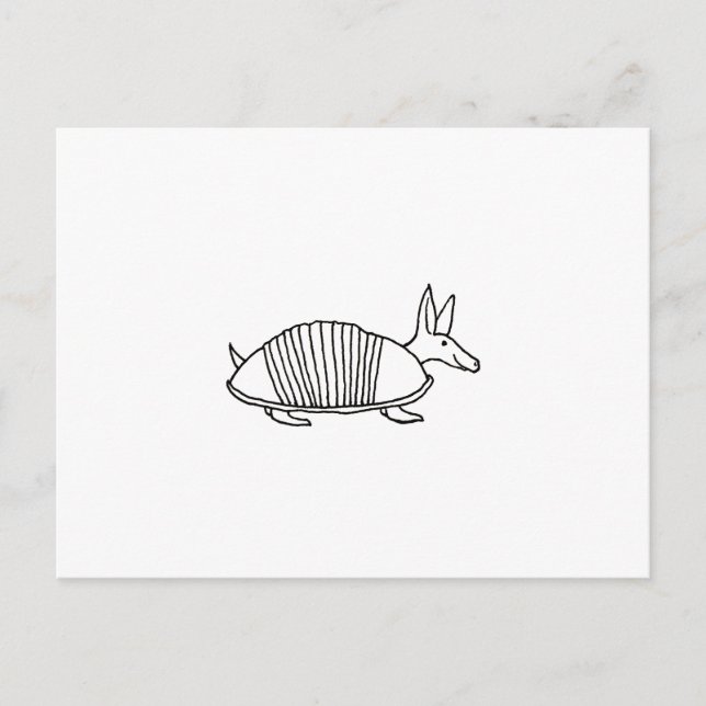 Carte Postale Happy Armadillo unique dessin de ligne lunaire art (Devant)