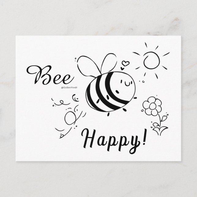 Carte Postale Happy Bee Postcard (Devant)