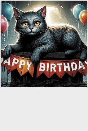 Carte Postale Happy Birthday 2026 Postcards Cat