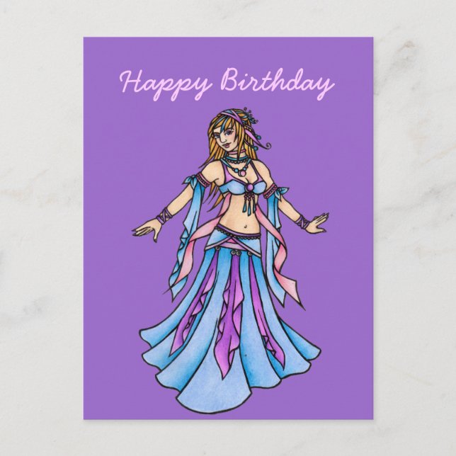 Carte Postale Happy Birthday Belly Dancer  (Devant)
