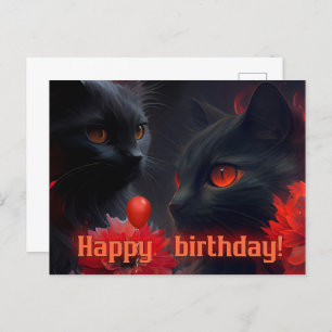 Carte Postale Happy birthday!  Cat