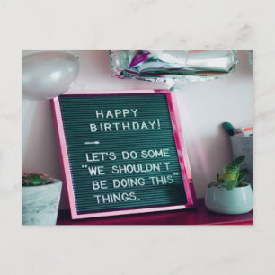 Carte Postale Happy Birthday! Funny Naughty Trouble