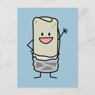 Carte Postale Happy Burrito Waving Hello