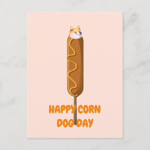 Carte postale Happy Corn Dog Doge Parody