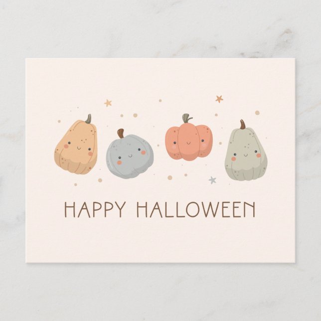 Carte postale Happy Cute Citrouille Design (Devant)