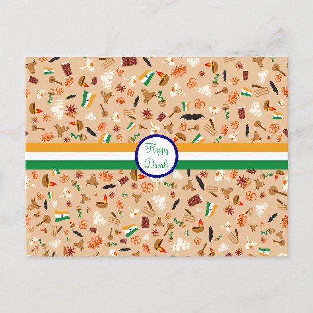 Carte Postale Happy Diwali : Articles culturels indiens (Devant)