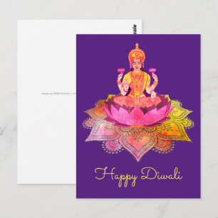 Carte Postale Happy Diwali - Deepalavi Lakshmi Goddess 4