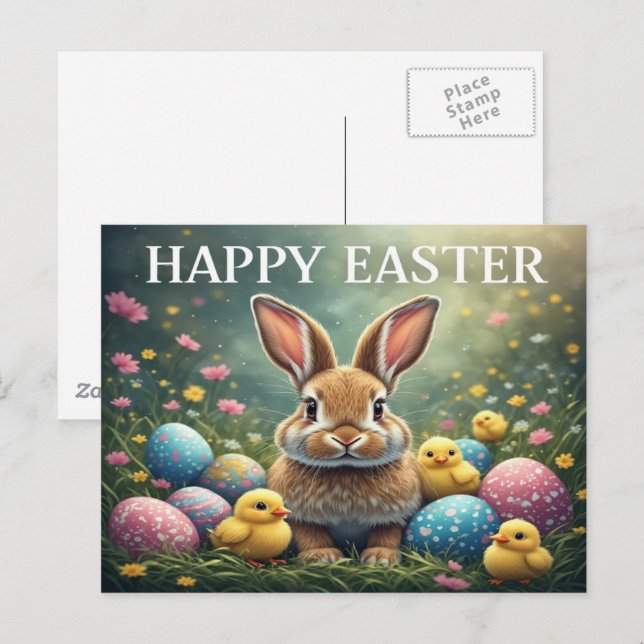 Carte Postale Happy Easter Bunny Postcard (Devant / Derrière)