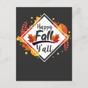 Carte Postale Happy Fall Yall Saison Feuilles d'automne