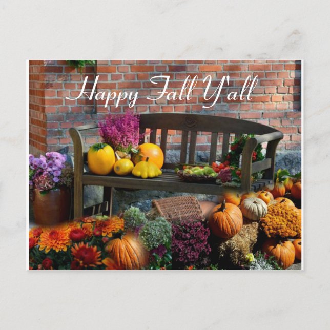 Carte Postale Happy Fall Y'all saisonnier (Devant)