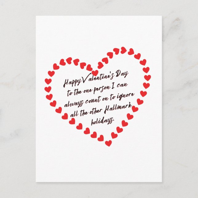 Carte Postale Happy Funny Valentines Day cadeau citations messag (Devant)
