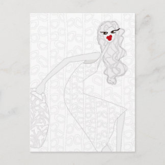 Carte Postale Happy Girl Dancing Coloring Postcard