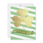 Happy Go Lucky Gold Shamrock St Patrick's Day