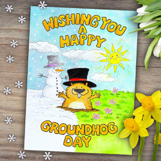 Carte Postale Happy Groundhog Day 