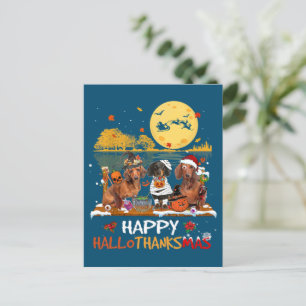 Carte Postale Happy Hallothanksmas Halloween Thanksgiv