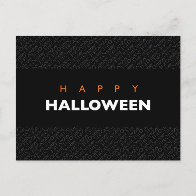 Carte Postale Happy Halloween 31 octobre Typographie moderne (Devant)