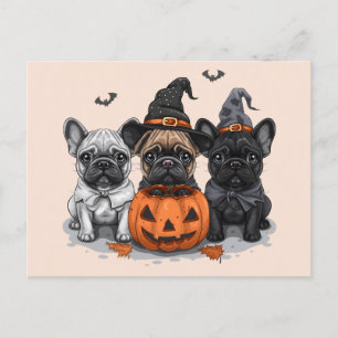 Carte Postale Happy Halloween Bulldogs français