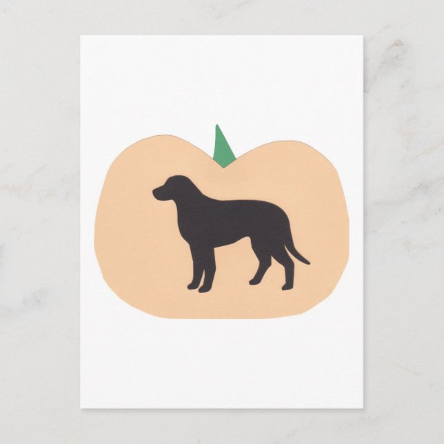 Carte Postale Happy Halloween Citrouille Labrador Retriever (Devant)