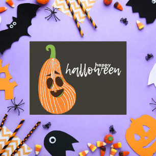 Carte Postale Happy Halloween Citrouille lunaire