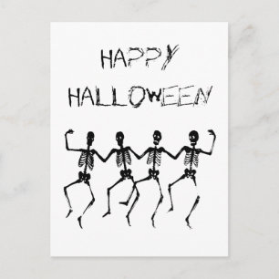 Carte Postale Happy Halloween Dancing Skeletons