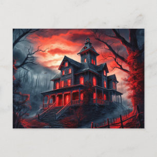 Carte Postale Happy Halloween Éffrayant Dwelling