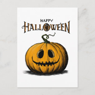 Carte Postale Happy Halloween Jack O'Lantern Adulte Tshirt Orang