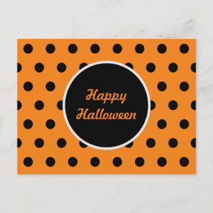 Carte postale Happy Halloween (orange et noir)