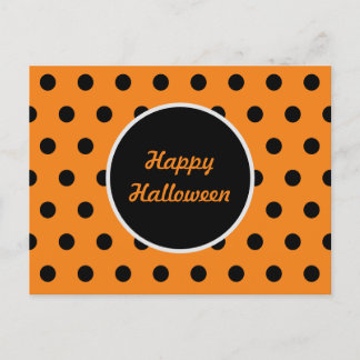 Carte postale Happy Halloween (orange et noir)