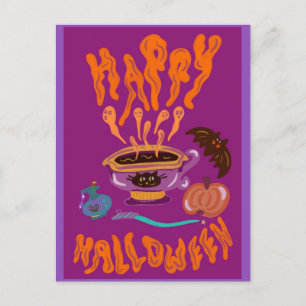 Carte Postale Happy Halloween potion café boisson de la sorche