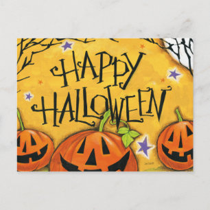 Carte Postale Happy Halloween Pumpkins