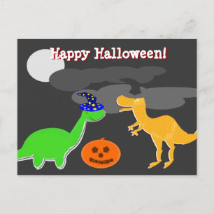 Carte postale Happy Halloween Salutations Dinosaur