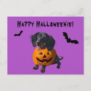 Carte Postale Happy Halloweenie Dachshund Wiener Dog drôle