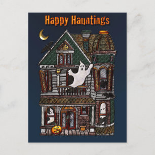 Carte Postale Happy Hauntings Haunted House Post Card