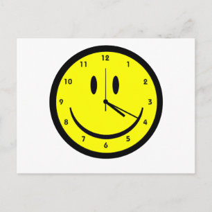Carte Postale Happy Hippy face horloge