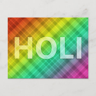 Carte Postale happy holi : fête de la couleur et du printemps