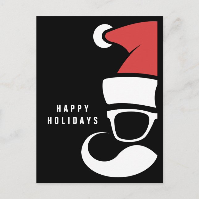 Carte Postale Happy Holidays Hipster Père Noël (Devant)