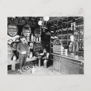 Carte Postale Happy Hour invitation avec photo de bar vintage
