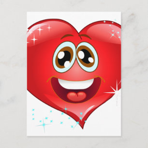 Carte Postale Happy Love Heart Emoji