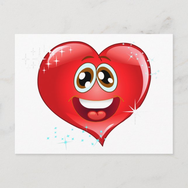 Carte Postale Happy Love Heart Emoji (Devant)