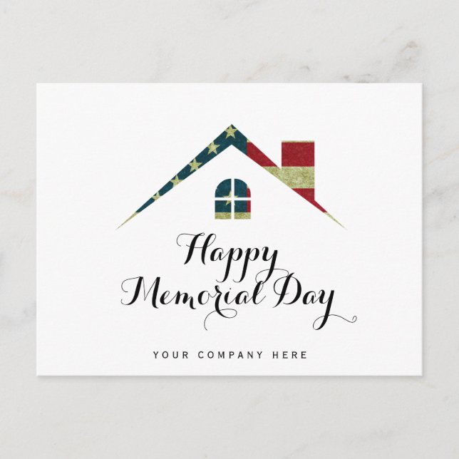Carte Postale Happy Memorial Day Immobilier House (Devant)