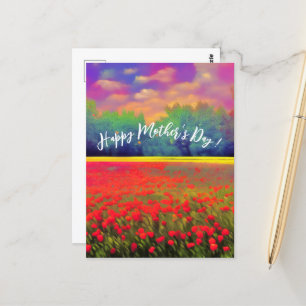 Carte Postale Happy Mother’s Day - Colorful tulip field landscap