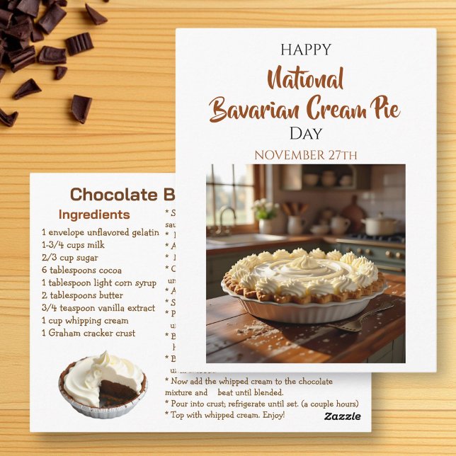 Carte Postale Happy National Bavarian Cream Pie Day! Nov 27th (Créateur téléchargé)